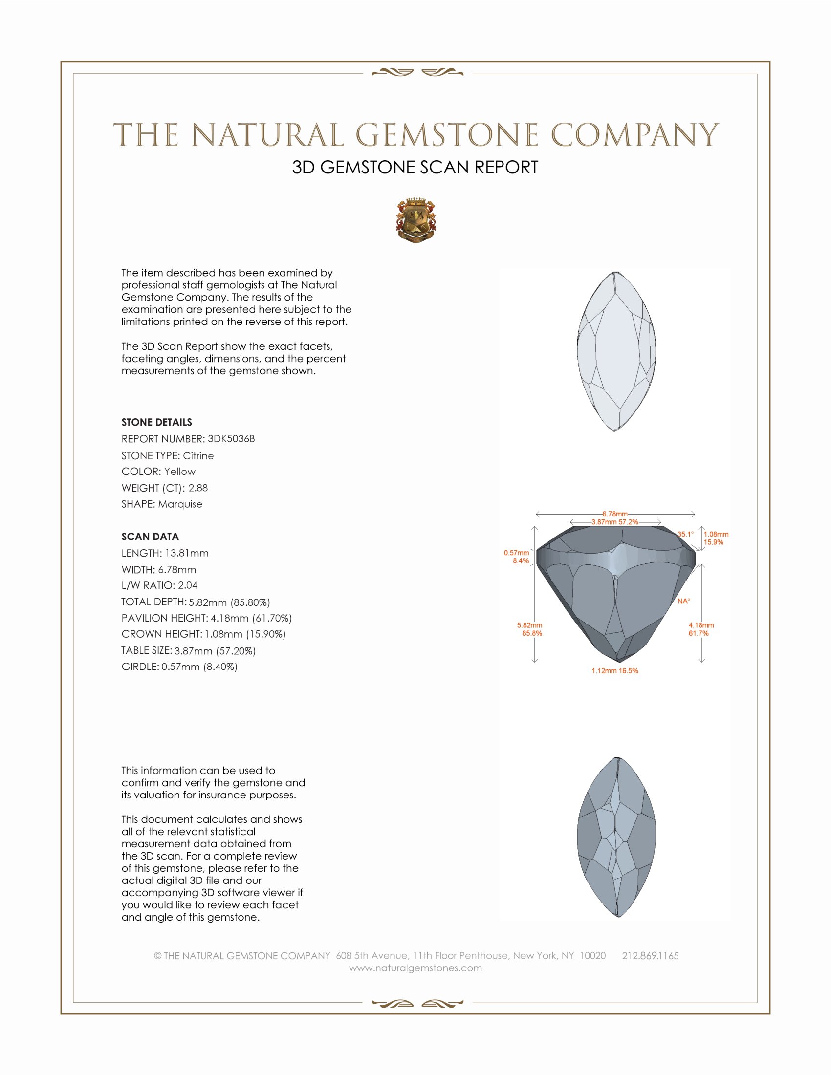 2.88 Ct. Citrine from Brazil