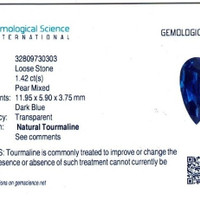 1.42 Ct. Blue Tourmaline from Brazil Scan Report