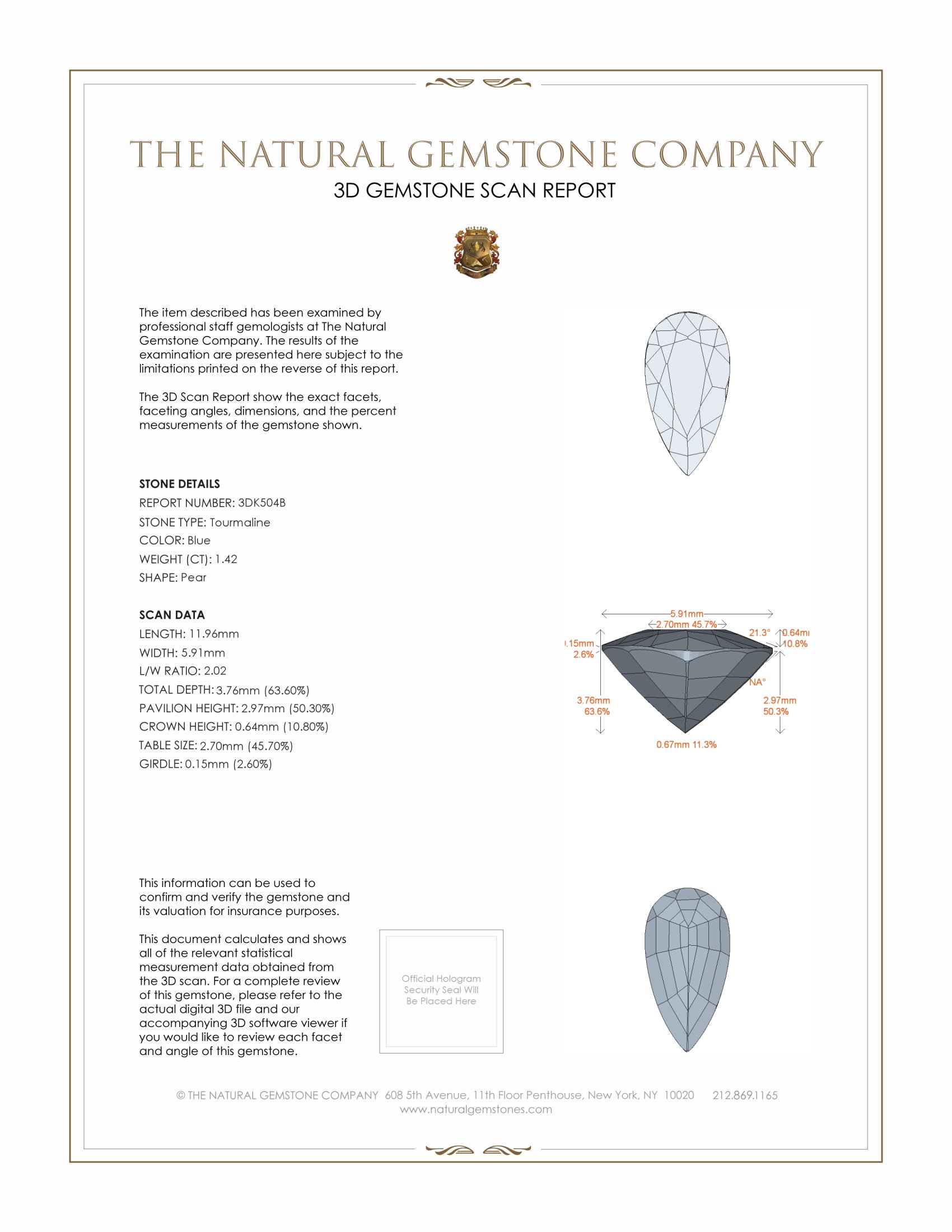 1.42 Ct. Tourmaline from Brazil