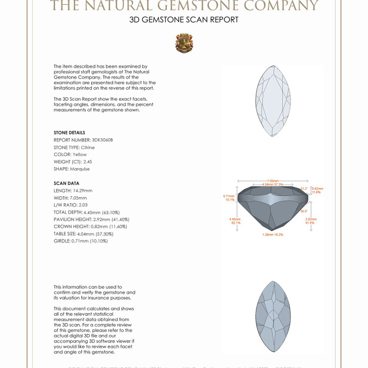 2.45 Ct. Citrine from Brazil