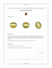1.09 Ct. Chrysoberyl from Ceylon (Sri Lanka) Appraisal