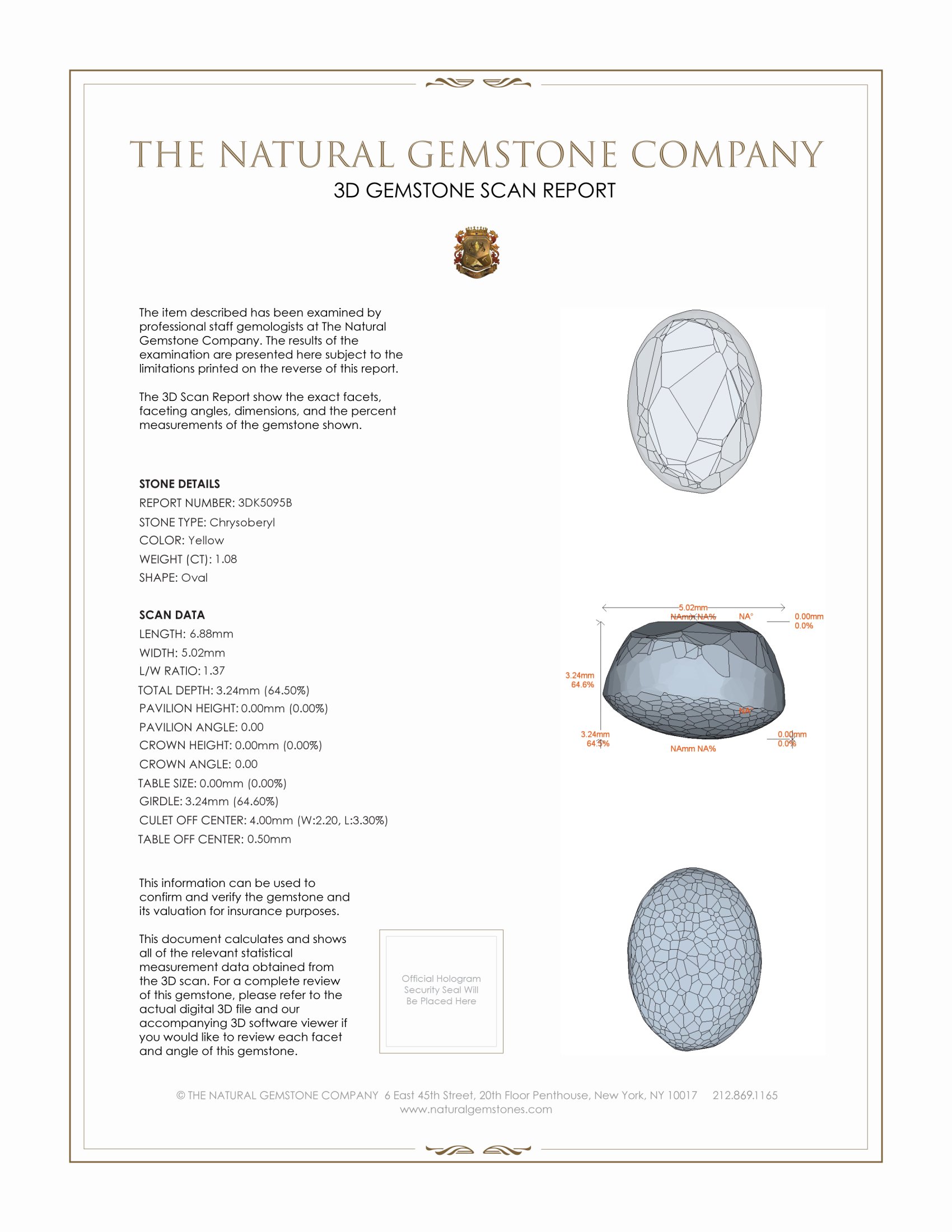 1.08 Ct. Cabochon Chrysoberyl from Ceylon (Sri Lanka)