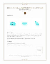 1.38 Ct. Paraiba Tourmaline from Brazil Appraisal