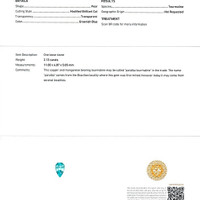 2.13 Ct. Paraiba Tourmaline from Mozambique Scan Report