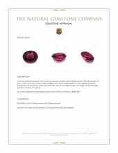 2.45 Ct. Purplish Red Rhodolite Garnet from Ceylon (Sri Lanka) Appraisal