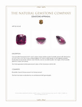 0.87 Ct. Rhodolite Garnet from Ceylon (Sri Lanka) Appraisal