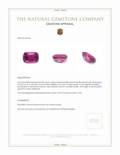 0.88 Ct. Rhodolite Garnet from Ceylon (Sri Lanka) Appraisal
