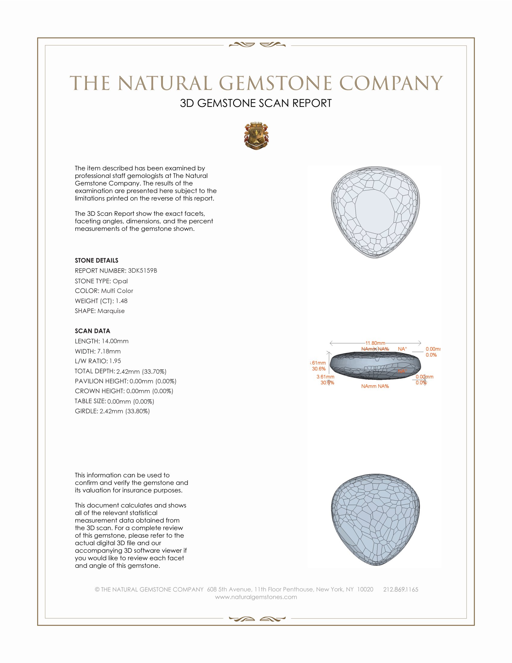 1.48 Ct. White Opal from Australia