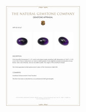11.37 Ct. Purple Cabochon Amethyst from Brazil Appraisal