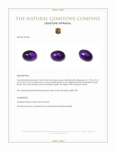 14.28 Ct. Purple Cabochon Amethyst from Brazil Appraisal