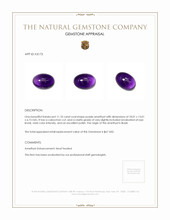 11.10 Ct. Cabochon Amethyst from Brazil Appraisal