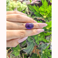 12.01 Ct. Cabochon Amethyst from Brazil Life Style