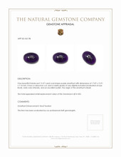 12.37 Ct. Cabochon Amethyst from Brazil Appraisal