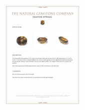 9.25 Ct. Yellowish Brown Zircon from Ceylon (Sri Lanka) Appraisal