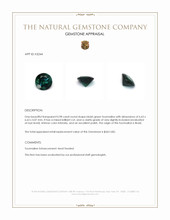 0.98 Ct. Bluish Green Tourmaline from Brazil Appraisal