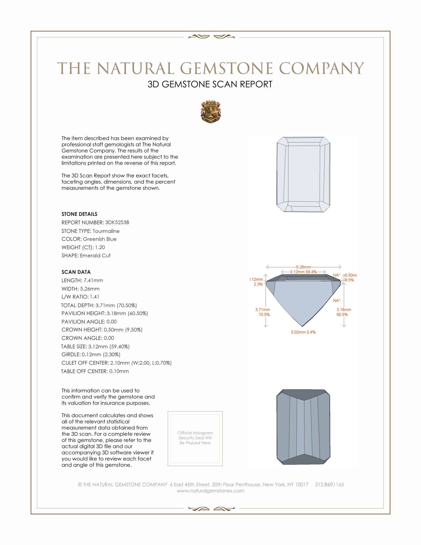 1.20 Ct. Tourmaline from Brazil