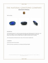 4.12 Ct. Blue Black Opal (Dark Opal) from Australia Appraisal