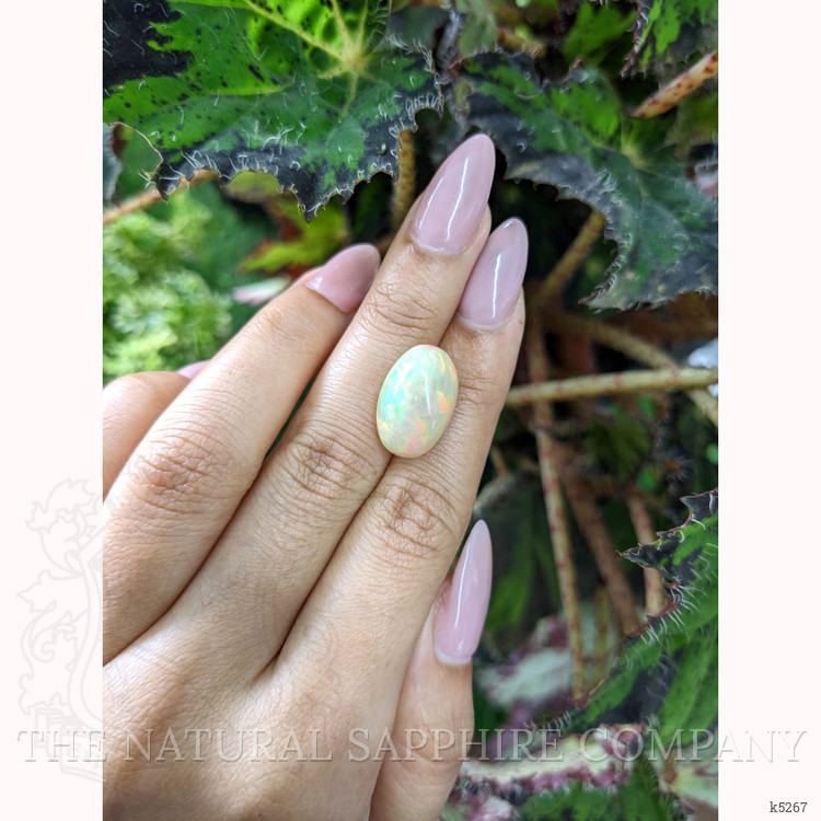 8.66 Ct. Cabochon White Opal from Ethiopia