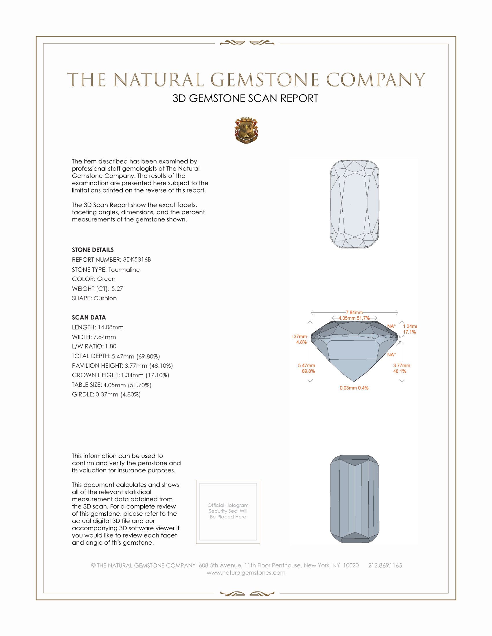 5.27 Ct. Tourmaline from Brazil