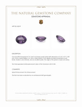 0.76 Ct. Purple Spinel from Ceylon (Sri Lanka) Appraisal