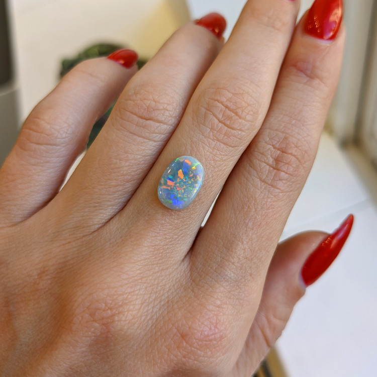 1.49 Ct. Cabochon Semi-Black Opal from Australia