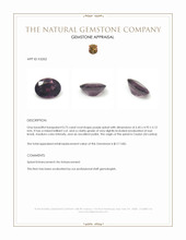0.73 Ct. Purple Spinel from Ceylon (Sri Lanka) Appraisal