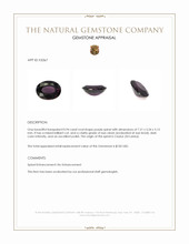 0.94 Ct. Purple Spinel from Ceylon (Sri Lanka) Appraisal