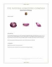 0.54 Ct. Purplish Pink Spinel from Ceylon (Sri Lanka) Appraisal