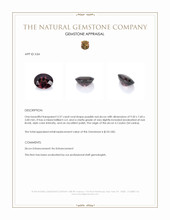 3.37 Ct. Purplish Red Zircon from Ceylon (Sri Lanka) Appraisal