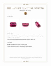 12.72 Ct. Pinkish Red Rubellite Tourmaline from Mozambique Appraisal