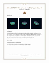 3.93 Ct. Multi Color Cabochon Black Opal from Australia Appraisal