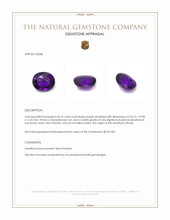 36.76 Ct. Purple Amethyst from Brazil Appraisal