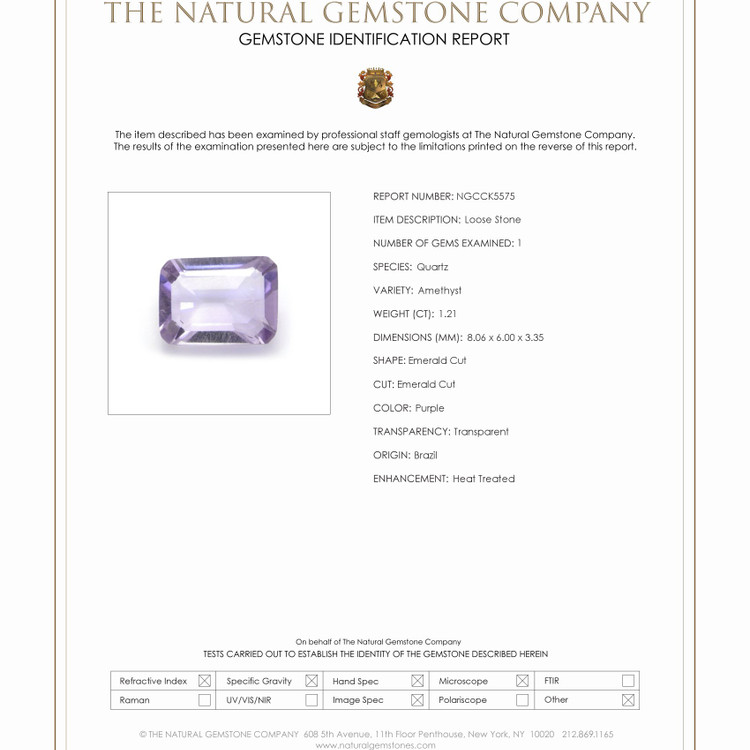 1.21 Ct. Amethyst from Brazil