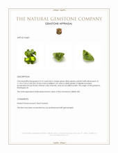4.14 Ct. Green (Lime Green) Peridot from Madagascar Appraisal