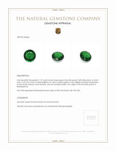 1.29 Ct. Tsavorite Garnet from Madagascar Appraisal