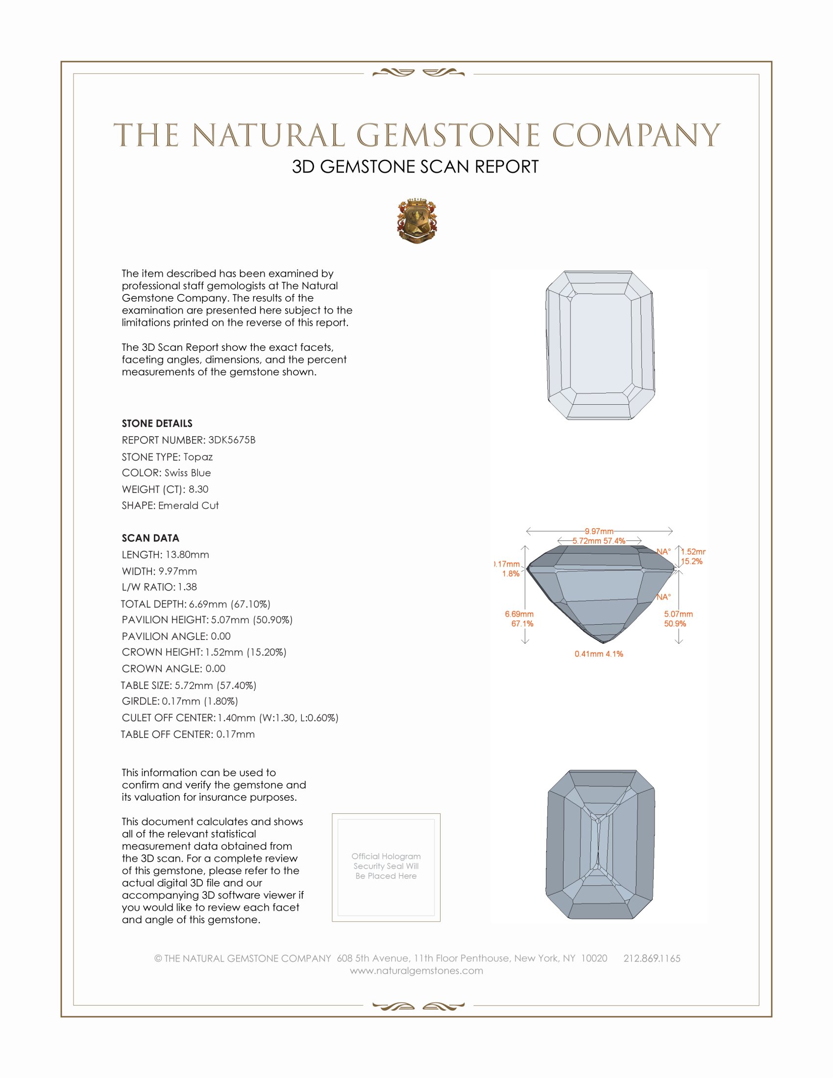 8.30 Ct. Topaz from Ceylon (Sri Lanka)