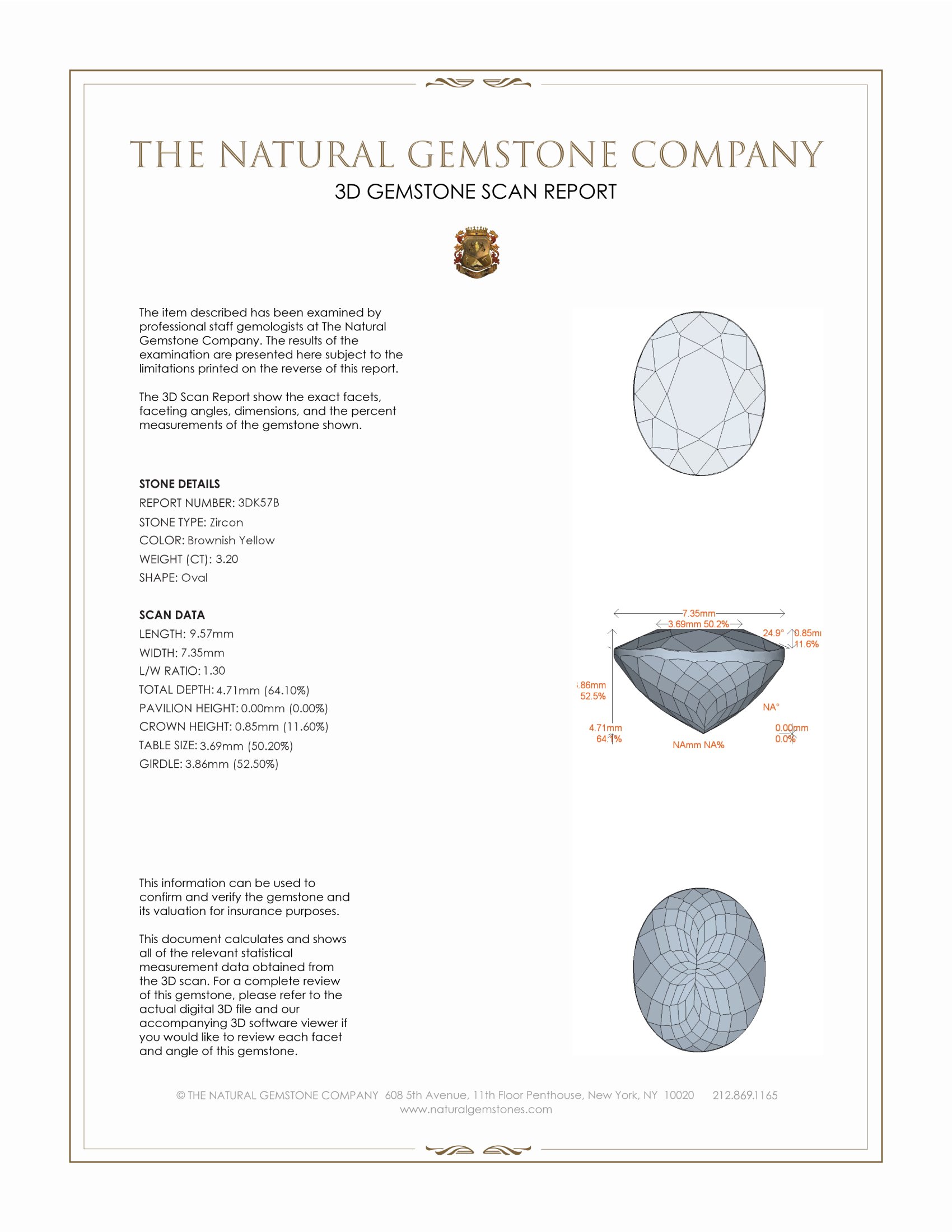 3.20 Ct. Zircon from Ceylon (Sri Lanka)