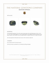 1.49 Ct. Green Zircon from Ceylon (Sri Lanka) Appraisal