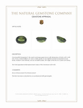 1.86 Ct. Green Zircon from Ceylon (Sri Lanka) Appraisal