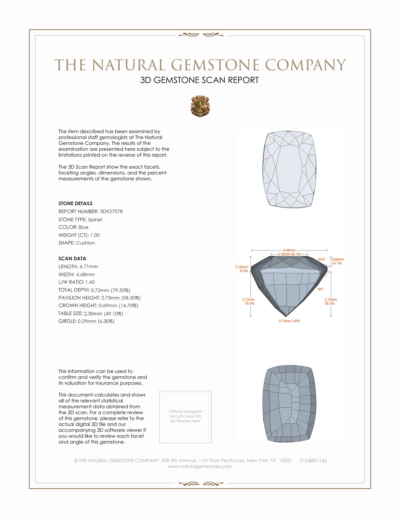 1.00 Ct. Spinel from Ceylon (Sri Lanka)