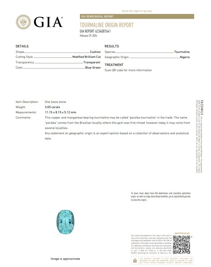 3.05 Ct. Paraiba Tourmaline from Nigeria