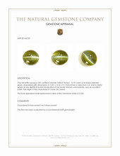 16.92 Ct. Yellowish Green Cabochon Chrysoberyl from Ceylon (Sri Lanka) Appraisal