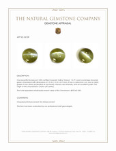 13.79 Ct. Brownish Green Cabochon Chrysoberyl from Ceylon (Sri Lanka) Appraisal