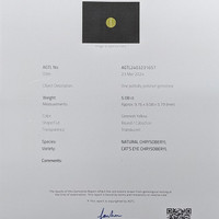 5.08 Ct. Chrysoberyl from Ceylon (Sri Lanka) Scan Report