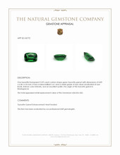 2.09 Ct. Tsavorite Garnet from Madagascar Appraisal
