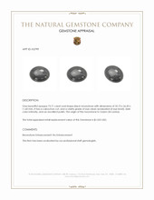 73.71 Ct. Black Cabochon Moonstone from Ceylon (Sri Lanka) Appraisal