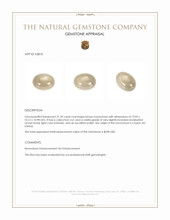 21.29 Ct. Cabochon Moonstone from Ceylon (Sri Lanka) Appraisal