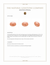 6.46 Ct. Peach Cabochon Moonstone from Ceylon (Sri Lanka) Appraisal