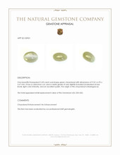 3.30 Ct. Green Cabochon Chrysoberyl from Madagascar Appraisal