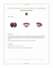 2.34 Ct. Pinkish Purple Spinel from Ceylon (Sri Lanka) Appraisal
